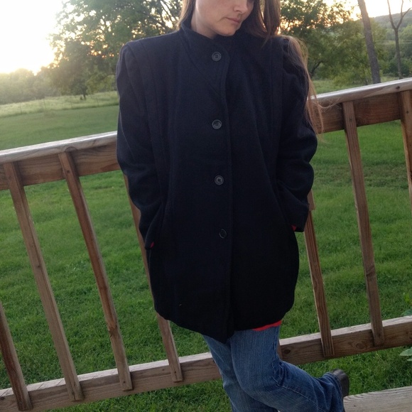 New York Girl Jackets & Blazers - New York Girl Brand Size 14 Black Wool Winter Coat